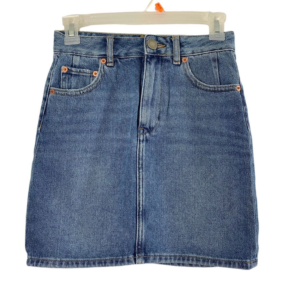 ASOS Jean Skirt Womens 4 Straight Short‎ Medium Wash Denim Mini